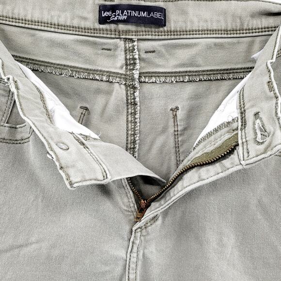 Lee Platinum Label Olive Green Straight Leg Ankle Jeans Women’s Size 10 - Picture 4 of 4